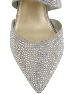 Madison Silver Fabric Heeled Shoes -Myer Clothing Shop 861441130 5 720x928