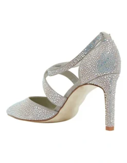 Madison Silver Fabric Heeled Shoes -Myer Clothing Shop 861441130 6 720x928