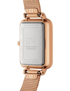 Daniel Wellington Quadro Pressed Melrose 26mm Rose Gold/Green Stainless Steel Mesh Watch -Myer Clothing Shop 861541660 4 720x928