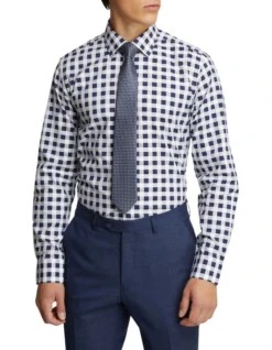 Oxford Beckton Checked Luxury Shirt In Navy