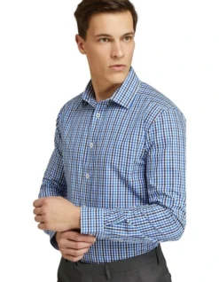 Oxford Beckton Checked Shirt In Blue 9 Oxford Beckton Checked Shirt In Blue -Myer Clothing Shop 863150500 4 720x928