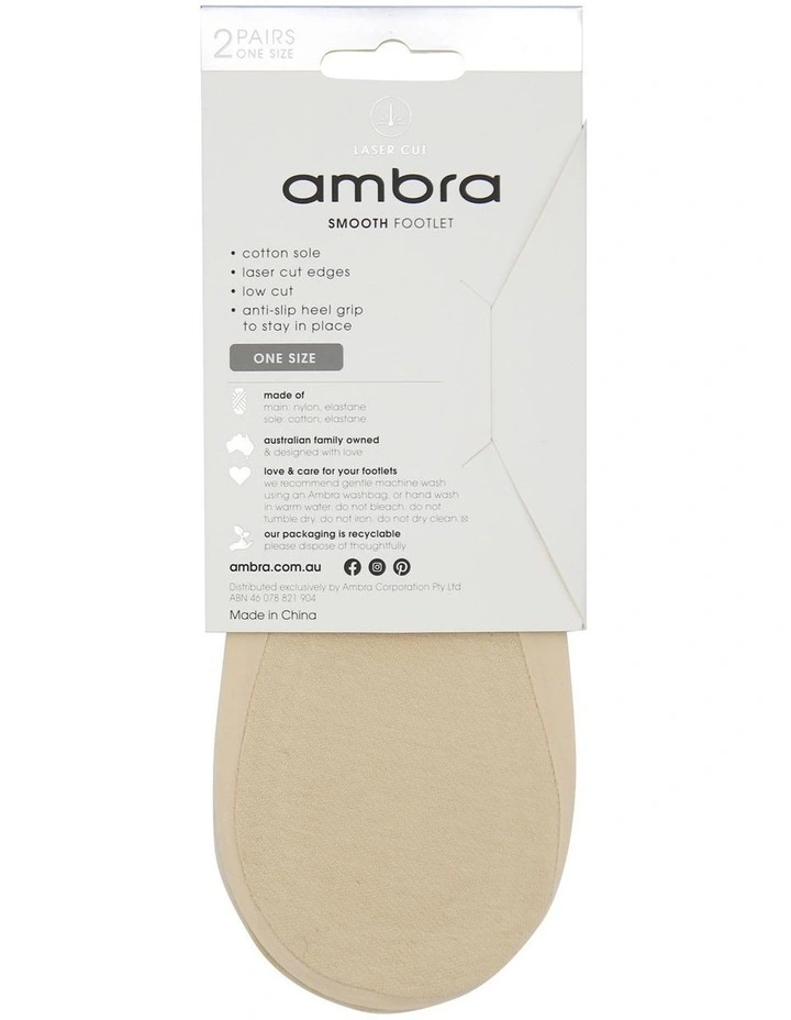 Smooth Footlet Natural 2 Pack 2 Smooth Footlet Natural 2 Pack - Image 2