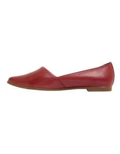 Rachael Flat Shoes In Red Leather -Myer Clothing Shop 865060120 3 720x928