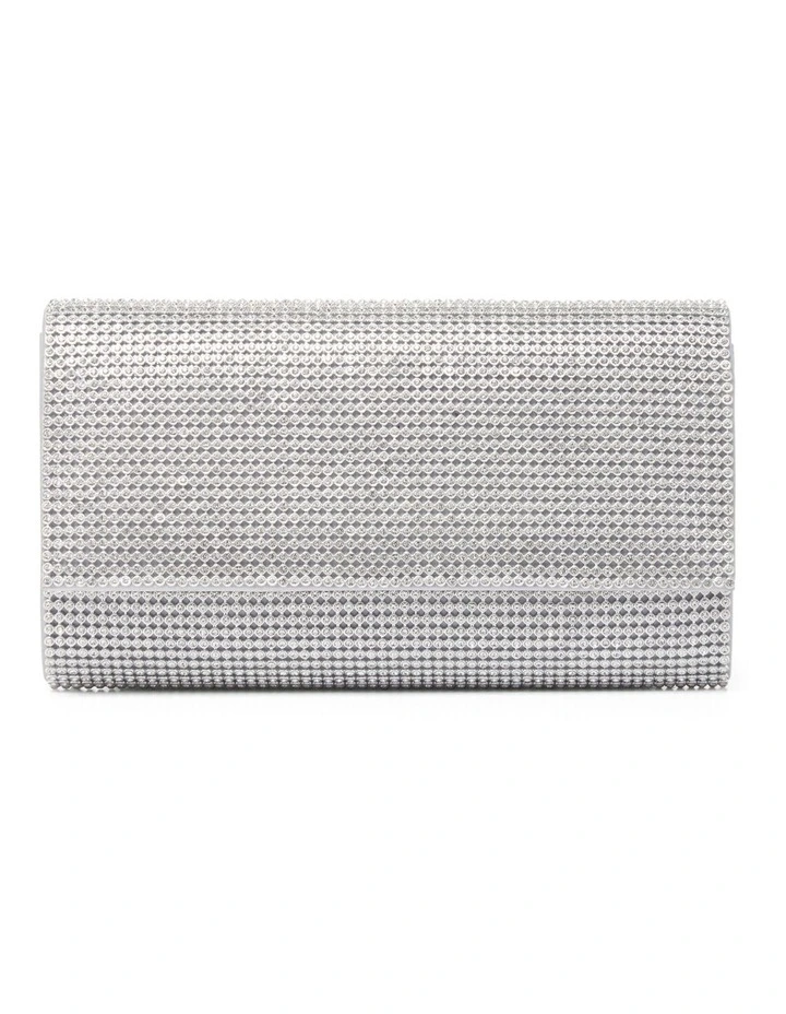 Forever New Hannah Heatfix Foldover Clutch In Silver 1 Forever New Hannah Heatfix Foldover Clutch In Silver