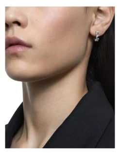 Swarovski Ortyx Hoop Earrings Triangle Cut Small Rhodium Plated In White -Myer Clothing Shop 866372590 3 720x928