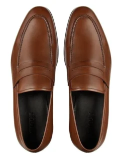 Hadden Brown Leather Penny Loafers -Myer Clothing Shop 866883160 3 720x928