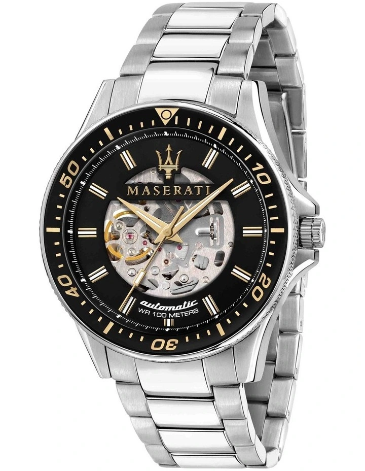 Maserati Sfida Automatic Skeleton Silver Watch 1 Maserati Sfida Automatic Skeleton Silver Watch