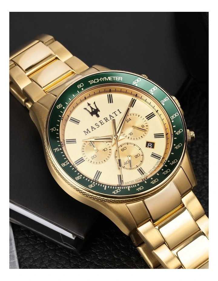 Maserati Sfida Chrono 44mm Gold Watch R8873640005 5 Maserati Sfida Chrono 44mm Gold Watch R8873640005 - Image 5