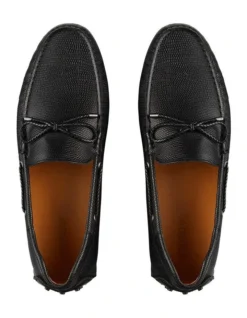 Balfort Black Lizard Print Leather Driving Shoes -Myer Clothing Shop 867200680 3 720x928
