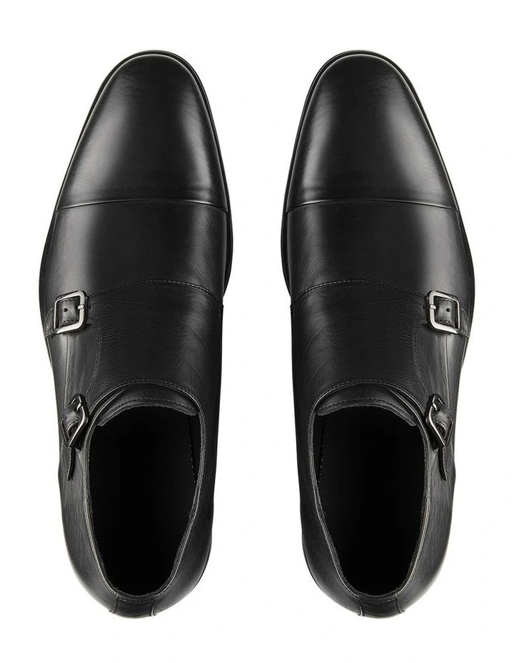 Brennin Black Leather Monk Strap Shoes 3 Brennin Black Leather Monk Strap Shoes - Image 3