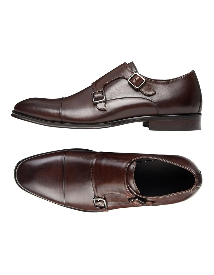 Brennin Brown Leather Monk Strap Shoes 2 Brennin Brown Leather Monk Strap Shoes - Image 2