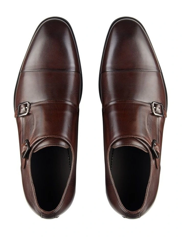 Brennin Brown Leather Monk Strap Shoes 3 Brennin Brown Leather Monk Strap Shoes - Image 3