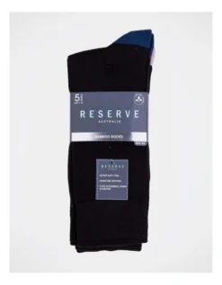Bamboo Plain Socks 5 Pack In Black -Myer Clothing Shop 867577870 5 2 720x928