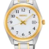 Seiko Gents Daywear 100M White Dial Two Tone Quartz Watch