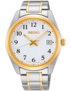Seiko Gents Daywear 100M White Dial Two Tone Quartz Watch