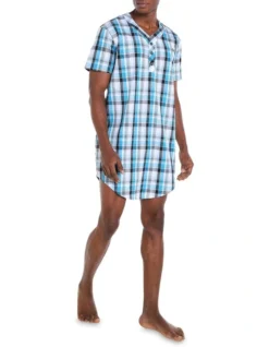 Woven Check Nightshirt In Blue -Myer Clothing Shop 869608900 4 720x928