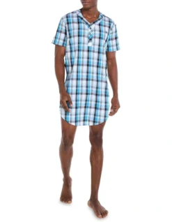 Woven Check Nightshirt In Blue -Myer Clothing Shop 869608900 5 720x928