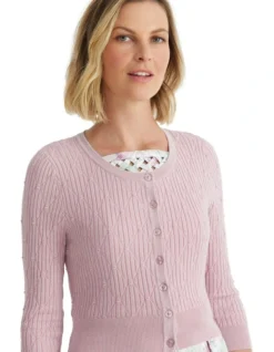 Haisley Shimmer Cardigan Pink -Myer Clothing Shop 870223780 3 720x928