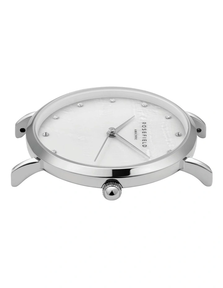 Rosefield Upper East Side Mother Of Pearl Dial And Crystal Indices Silver Bracelet Watch 2 Rosefield Upper East Side Mother Of Pearl Dial And Crystal Indices Silver Bracelet Watch - Image 2