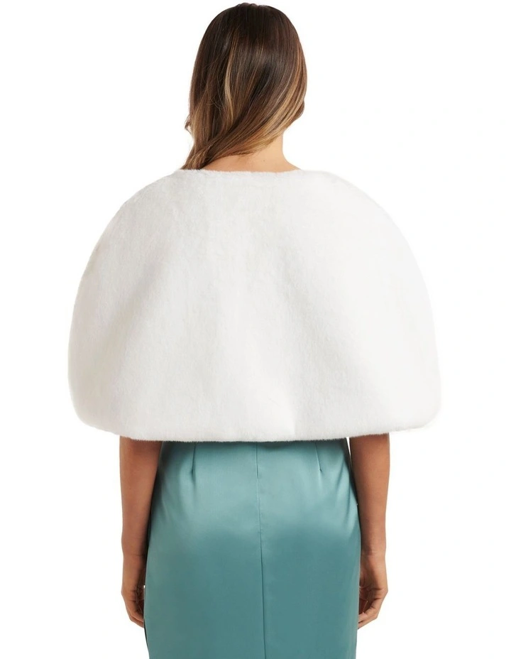 Forever New Clarissa Faux Fur Capelet In White 2 Forever New Clarissa Faux Fur Capelet In White - Image 2