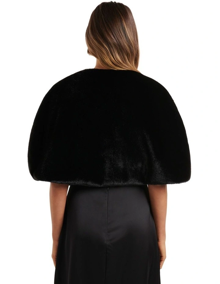 Forever New Clarissa Faux Fur Capelet In Black 2 Forever New Clarissa Faux Fur Capelet In Black - Image 2
