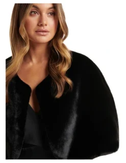 Forever New Clarissa Faux Fur Capelet In Black 8 Forever New Clarissa Faux Fur Capelet In Black -Myer Clothing Shop 871070860 871091650 4 720x928