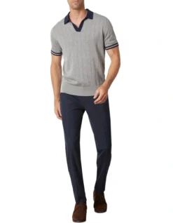 Fitzroy Flat Rib Knit Polo Grey -Myer Clothing Shop 872457940 872437600 4 720x928