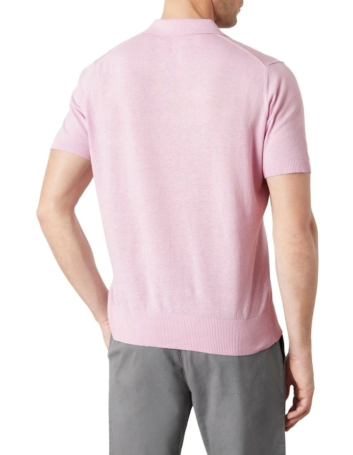 Dickie Knit Polo Pink 2 Dickie Knit Polo Pink - Image 2