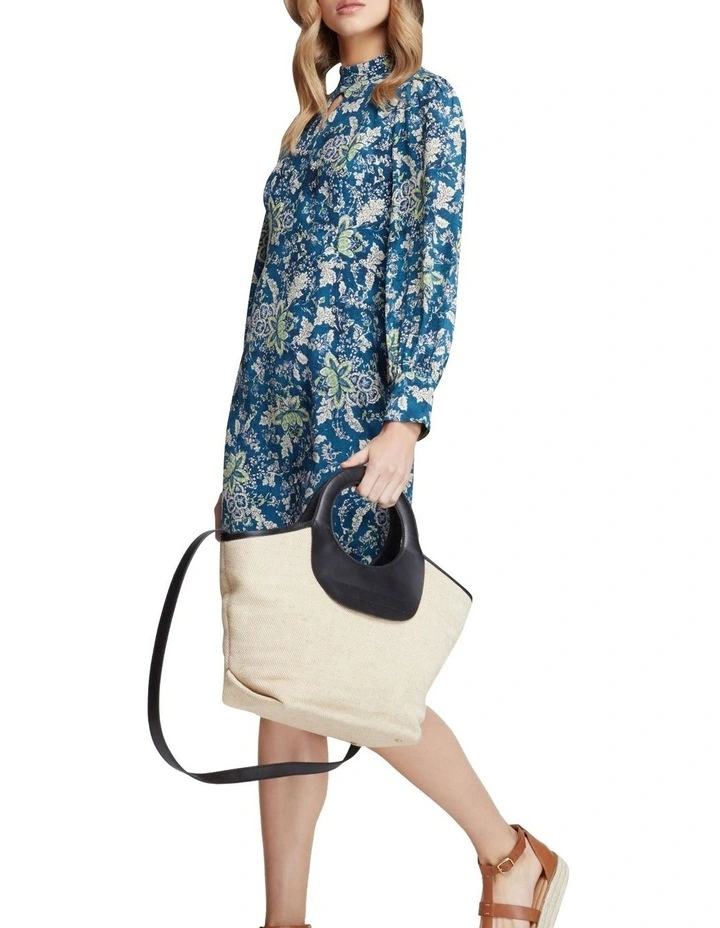 Oxford Emily Fabric & Leather Tote Bag 1 Oxford Emily Fabric & Leather Tote Bag