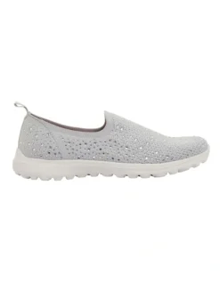 Parlour Light Grey Diamante Sneakers