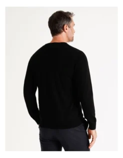 Australian Merino V-Neck Knit In Black -Myer Clothing Shop 879842620 6 720x928