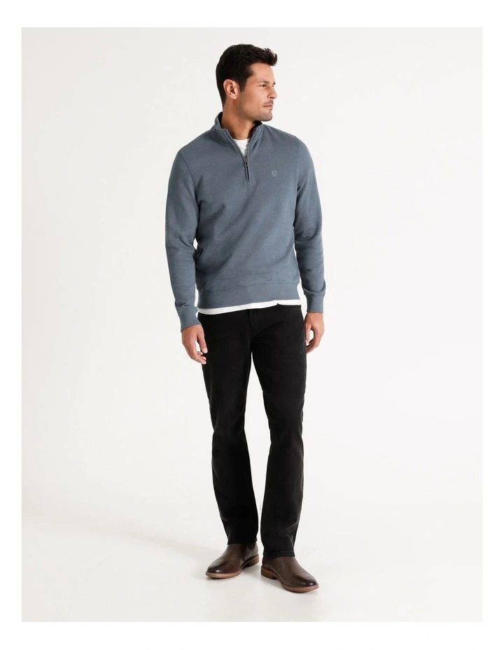Bloomsbury Quarter Zip Sweater Smoke Blue 2 Bloomsbury Quarter Zip Sweater Smoke Blue - Image 2