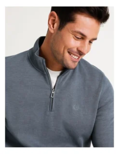 Bloomsbury Quarter Zip Sweater Smoke Blue 9 Bloomsbury Quarter Zip Sweater Smoke Blue -Myer Clothing Shop 879844690 5 720x928