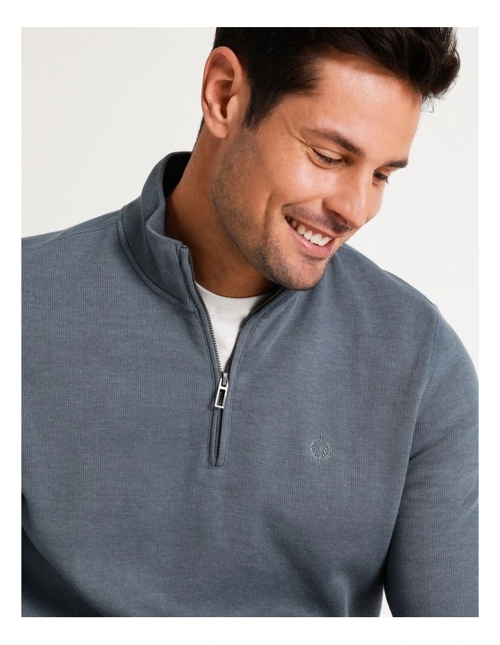 Bloomsbury Quarter Zip Sweater Smoke Blue 5 Bloomsbury Quarter Zip Sweater Smoke Blue - Image 5