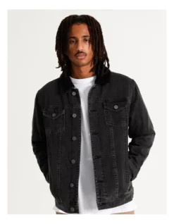 Garrett Denim Sherpa Jacket Black -Myer Clothing Shop 879894640 5 720x928
