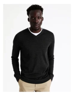 Australian Merino V-Neck Knit In Charcoal 11 Australian Merino V-Neck Knit In Charcoal -Myer Clothing Shop 880380730 5 1 720x928