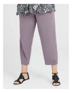 Linen Bamboo Lexi Crop Pant Ganache