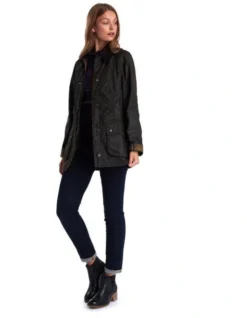 Henry Sartorial X Barbour Women Beadnell Wax Jacket Olive 10 Henry Sartorial X Barbour Women Beadnell Wax Jacket Olive -Myer Clothing Shop 883057060 5 1 720x928