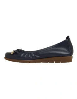 Barton Flat Shoes In Navy Leather -Myer Clothing Shop 883345600 3 720x928