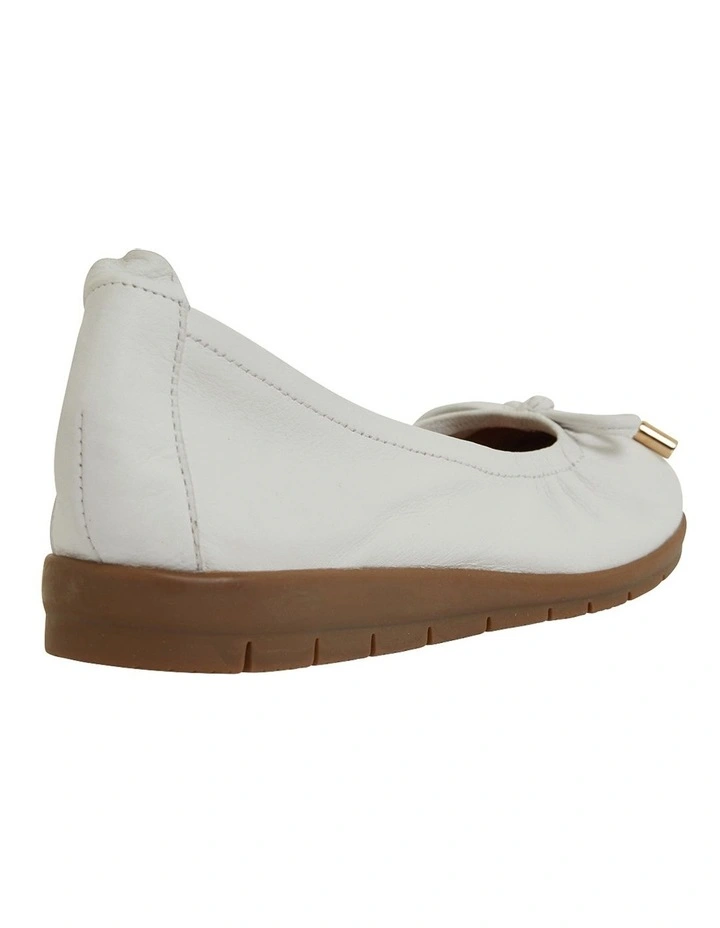 Barton Flat Shoes In White Leather 4 Barton Flat Shoes In White Leather - Image 4