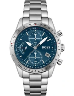 Hugo Boss Pilot Edition Chrono 44mm Blue Stainless Steel Watch 1513850
