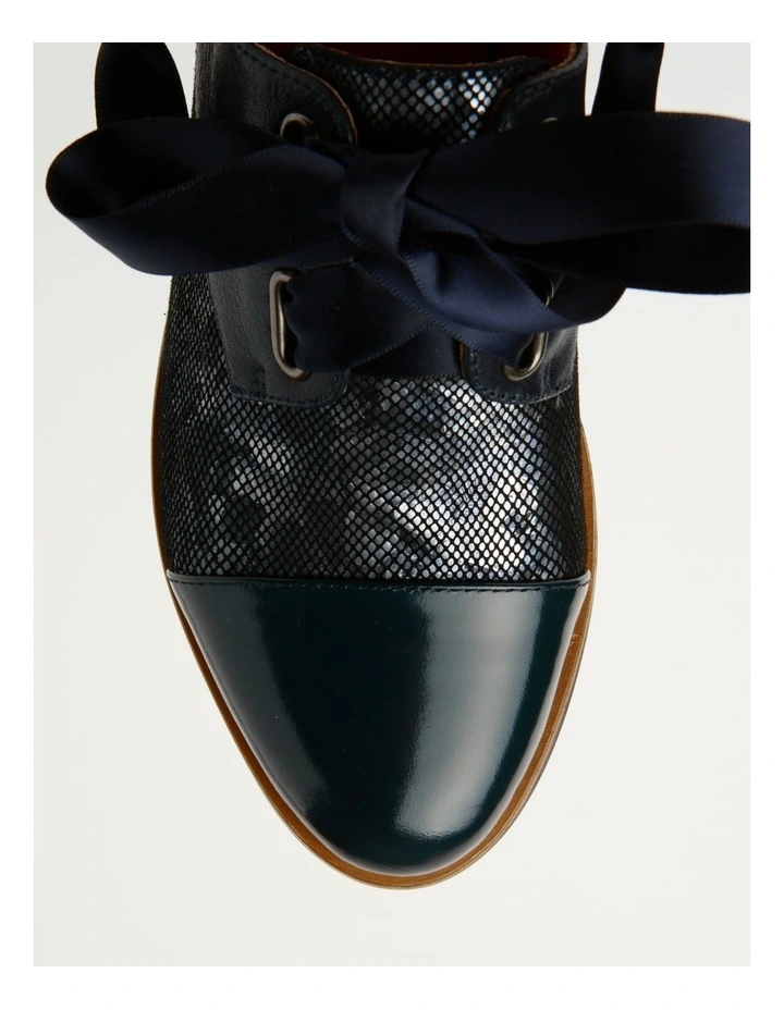 Avril Navy Leather Flat Shoes 6 Avril Navy Leather Flat Shoes - Image 6