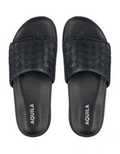 Playa Leather Pool Slides In Navy -Myer Clothing Shop 886345840 3 720x928