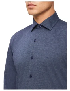 Calvin Klein Slim Long Sleeve Business Shirt Dark Blue -Myer Clothing Shop 886748770 3 720x928