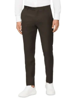 Calvin Klein Super Slim Twill Suit Pant In Espresso