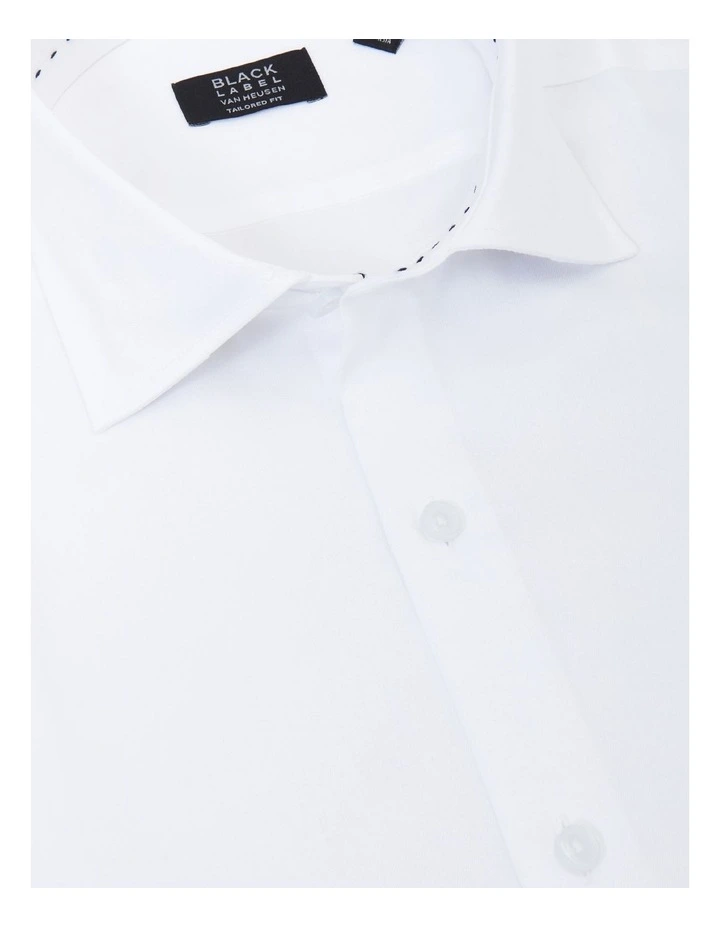 Tailored Long Sleeve Plain Twill Business Shirt White 2 Tailored Long Sleeve Plain Twill Business Shirt White - Image 2
