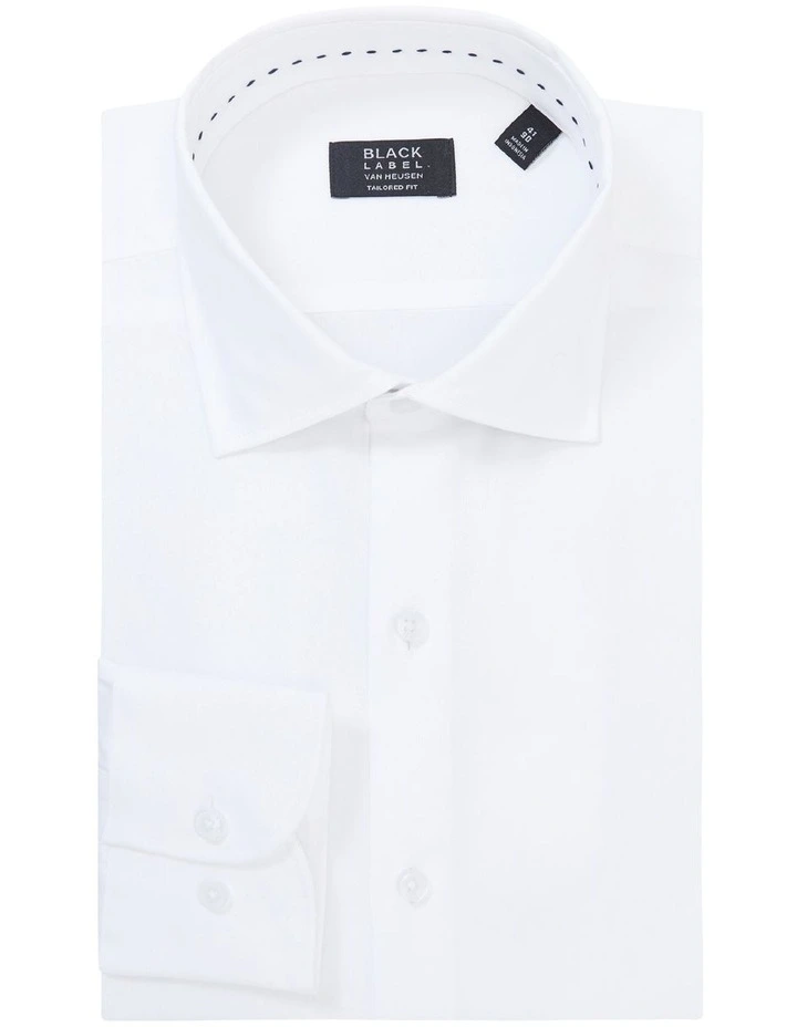 Tailored Long Sleeve Plain Twill Business Shirt White 4 Tailored Long Sleeve Plain Twill Business Shirt White - Image 4