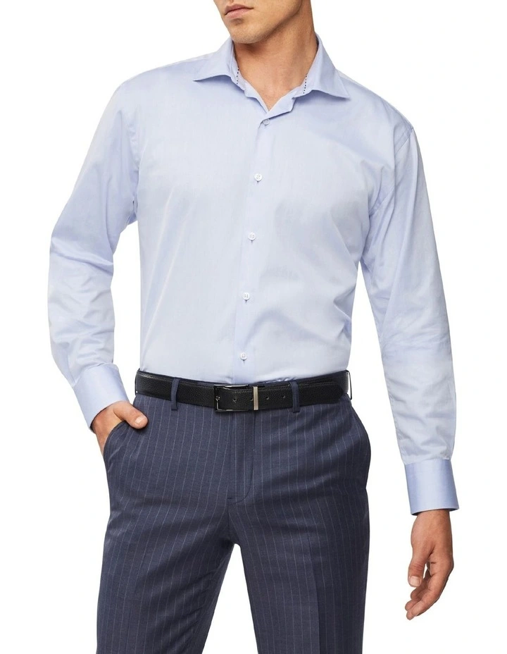Tailored Long Sleeve Plain Twill Business Shirt Sky 1 Tailored Long Sleeve Plain Twill Business Shirt Sky