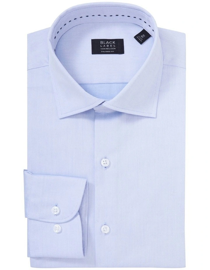 Tailored Long Sleeve Plain Twill Business Shirt Sky 3 Tailored Long Sleeve Plain Twill Business Shirt Sky - Image 3