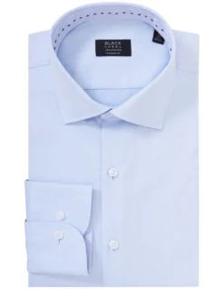 Tailored Long Sleeve Plain Dobby Business Shirt Sky 6 Tailored Long Sleeve Plain Dobby Business Shirt Sky -Myer Clothing Shop 887082580 3 720x928